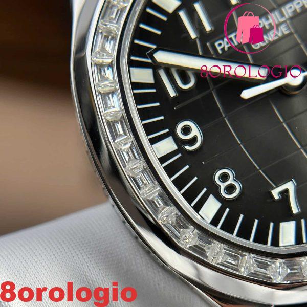 Replica Patek Philippe Aquanaut 5167A Quadrante Nero Custom Baguette Moissanite Modificato Max Options Super Clone 40mm Orologio - immagine 13