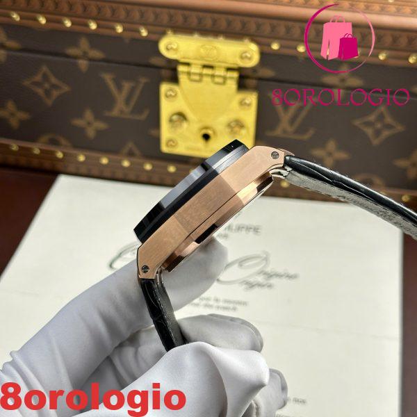 Audemars Piguet Royal Oak Offshore Chronograph 26420RO Oro Rosa Quadrante Nero Cinturino in Pelle Migliore Replica 43mm Orologio - immagine 9
