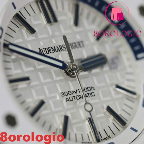 Audemars Piguet Royal Oak Offshore Diver 15707CB Quadrante Bianco Ceramica Bianca Gomma Migliore Replica APSF 42mm Orologio - immagine 11