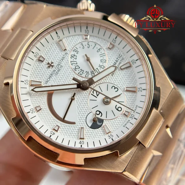Vacheron Constantin Overseas Dual Time 47450/B01R-9404 Oro Rosa Quadrante Bianco Replica Migliore 42mm Orologio - immagine 8