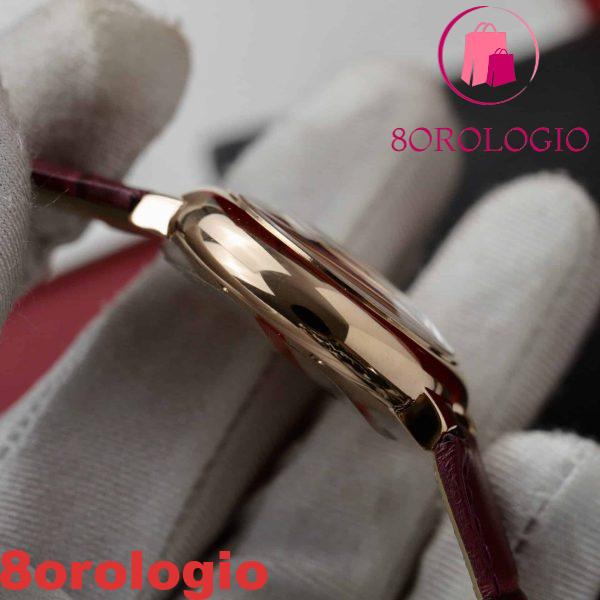 Replica Cartier Ballon Bleu Oro Rosa Quadrante Bianco Cinturino in Pelle Rosa 36mm Orologio - immagine 10