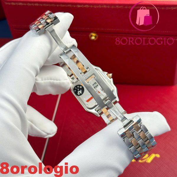 Cartier Panthère Due Tono Oro Rosa Quadrante MOP Lunetta con Diamanti Migliore Replica AF 27mm x 36mm Orologio - immagine 10