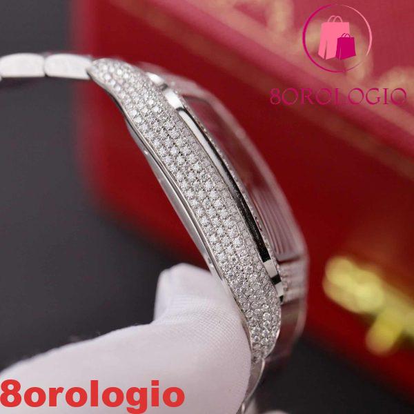 Cartier Santos Quadrante Blu Cassa Personalizzata con Moissanite Modello Grande Miglior Replica BVF 39.8mm Orologio - immagine 11