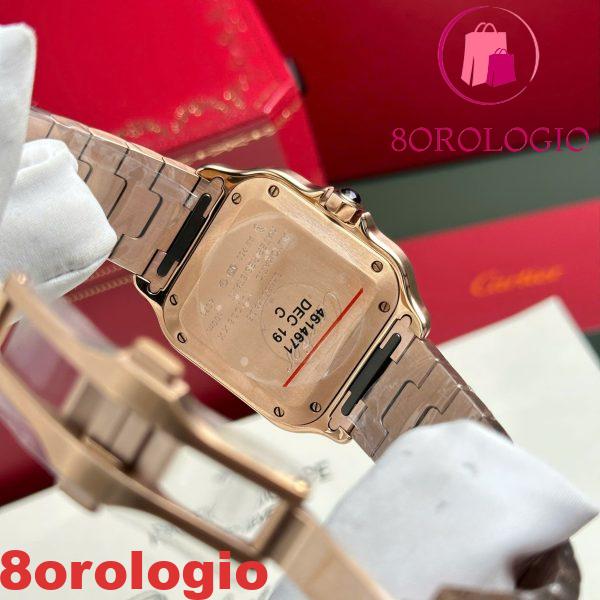 Cartier Santos De Cartier Oro Rosa Quadrante Bianco Modello Medio Miglior Replica BVF 35.1mm Orologio - immagine 11