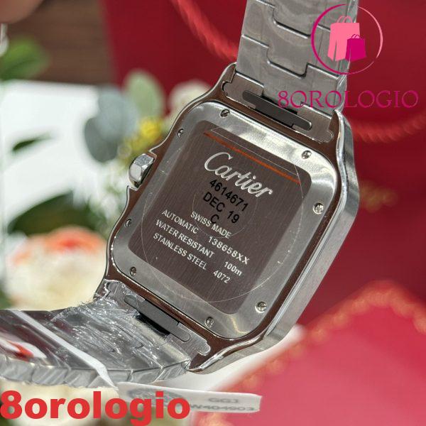 Cartier Santos Modello Grande Quadrante Bianco Customizzato con Ghiera in Moissanite Migliore Replica BVF 39.8mm Orologio - immagine 10