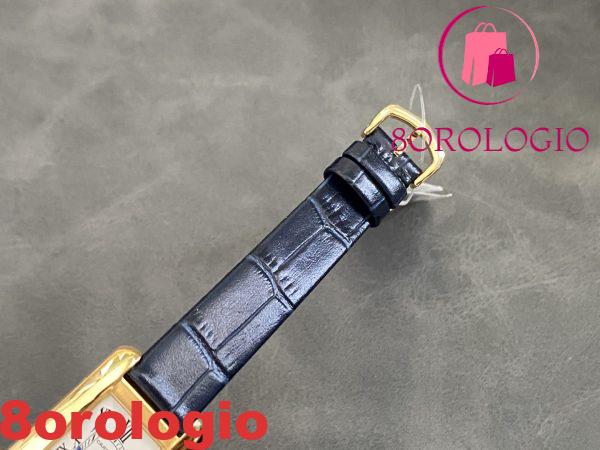 Cartier Tank Américaine WGTA0356 Oro Giallo Quadrante Argento Modello Piccolo Cinturino in Pelle Replica Migliore 35.4 mm X 19.4 mm Orologio - immagine 9