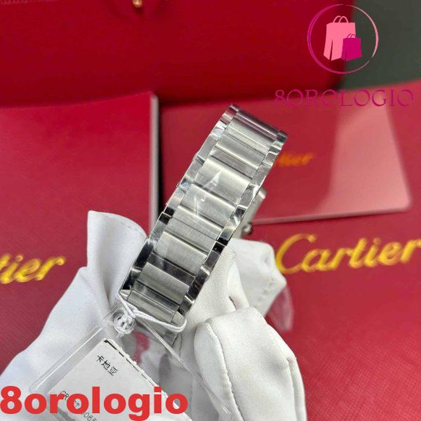 Cartier Tank Francaise W4TA0020 Modello Piccolo Quadrante Argentato Soleggiato Cornice con Diamanti Replica 25.7 x 21.2mm Orologio - immagine 9