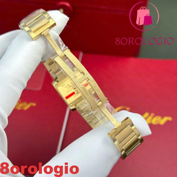 Cartier Tank Francaise WJTA0062 Quadrante Golden Sunray Lunetta in Oro Giallo con Pietre Replica 25.7 X 21.2mm Orologio - immagine 9