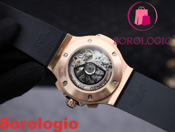 Hublot Big Bang Chronograph King Gold Quadrante Nero Replica Bezel Personalizzata in Moissanite 41mm Orologio - immagine 10