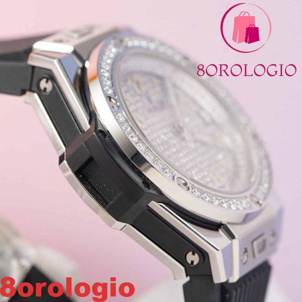 Hublot Big Bang One Click Steel Black Quadrante e Ghiera in Moissanite Personalizzata Migliore Replica 39mm Orologio - immagine 11