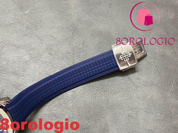 Replica Patek Philippe Aquanaut 5968G Cronografo Quadrante Blu 42.2mm Orologio - immagine 9