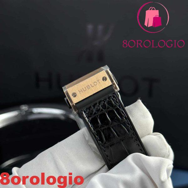 Hublot Classic Fusion Ceramic King Gold Black Dial Leather Replica Super Clone 42mm Orologio - immagine 9