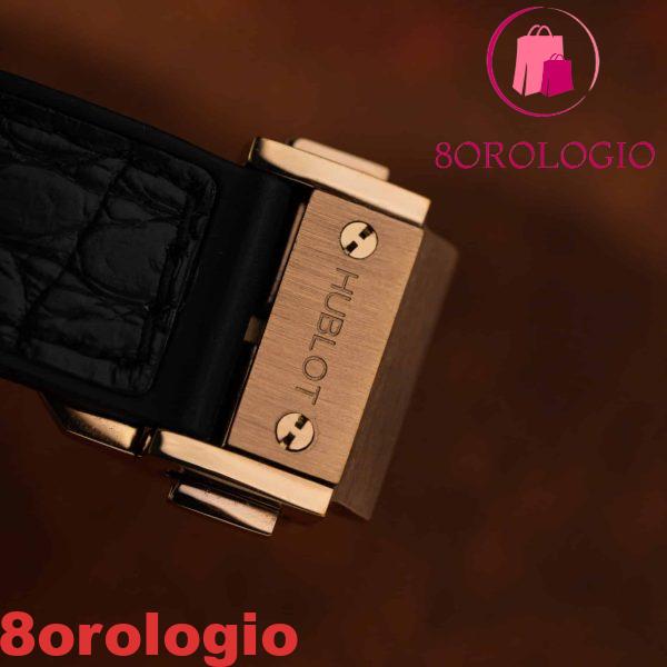 Replica Orologio da Donna Hublot Classic Fusion King Gold Quadrante Nero Cinturino in Pelle 33mm Orologio - immagine 9
