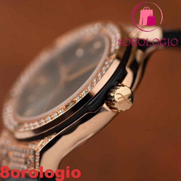 Replica Orologio da Donna Hublot Classic Fusion King Gold Pavé Pietre CZ Quadrante Grigio Cinturino in Pelle 33mm Orologio - immagine 11