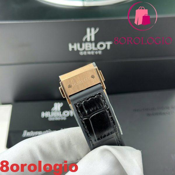 Replica Hublot Classic Fusion King Gold Quadrante Bianco Cinturino in Pelle Nera 38mm Orologio - immagine 9