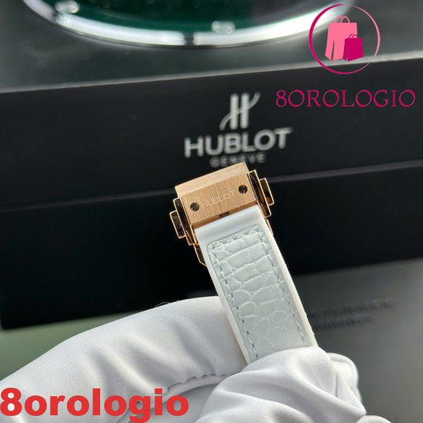 Hublot Classic Fusion King Gold Quadrante Bianco Cinturino in Pelle Donna Replica 33mm Orologio - immagine 9