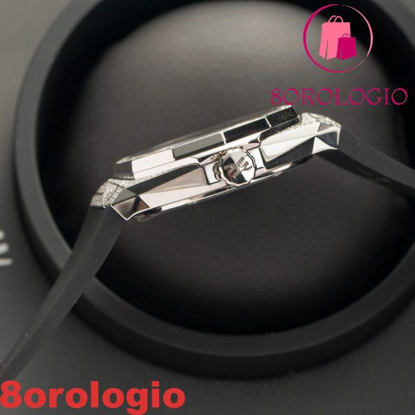 Hublot Classic Fusion Orlinski Titanium Pavé Quadrante Nero Replica Personalizzata con Moissanite Completa 1:1 40mm Orologio - immagine 11