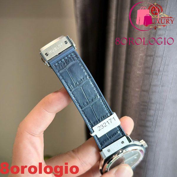 Hublot Classic Fusion Titanium Blue Cinturino in Pelle con Ghiera Personalizzata in Rubino e Zaffiro Migliore Replica 42mm Orologio - immagine 9