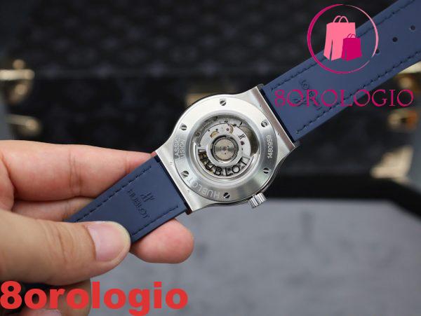 Hublot Classic Fusion Titanium Cinturino in Pelle Quadrante Blu Replica 1:1 42mm Orologio - immagine 10