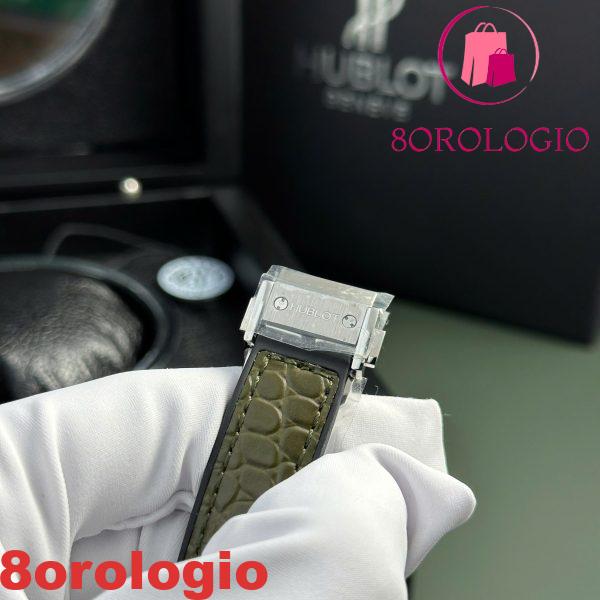 Replica Hublot Classic Fusion Titanio Quadrante Verde Quarzo Cinturino in Pelle Donna 33mm Orologio - immagine 9