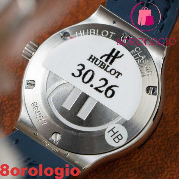 Replica Orologio da Donna Hublot Classic Fusion in Titanio Quadrante Blu Navy Pelle 33mm Orologio - immagine 10