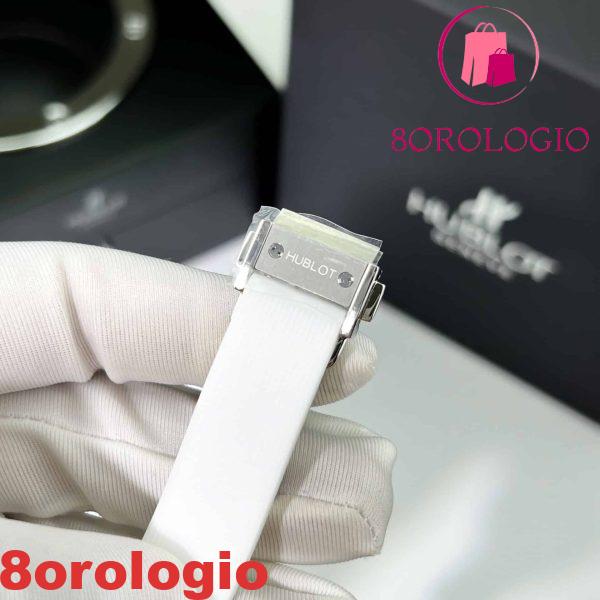 Hublot Classic Fusion Titanium Pavé Quadrante Bianco Custom Moissanite Cinturino in Gomma Replica Migliore 33mm Orologio - immagine 9