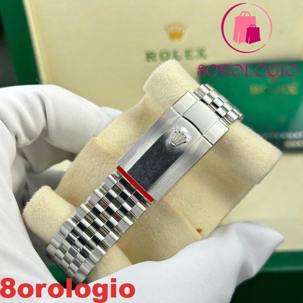 Replica Rolex Datejust 126234-0055 Quadrante Motivo Foglie di Palma Verde Oliva con Diamanti Jubilee VSF 36mm Orologio - immagine 9