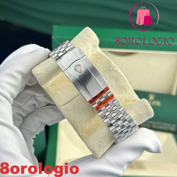 Replica Rolex Datejust 126300-0002 Quadrante Blu Luminoso Ghiera Liscia Jubilee VSF Migliore 41mm Orologio - immagine 9