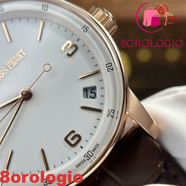 Replica Audemars Piguet Code 11.59 Automatic 15210OR Quadrante Bianco Cinturino in Pelle 1:1 Migliore APSF 41mm Orologio - immagine 13
