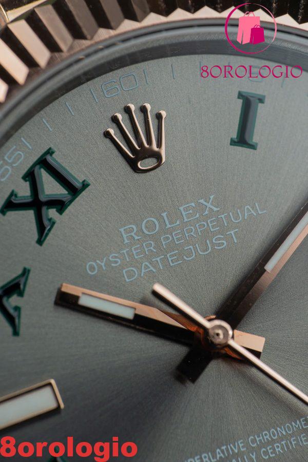 Rolex Datejust 126331 Bicolore 10K Oro Rosa Rivestito Quadrante Wimbledon Jubilee Replica 1:1 GMF 41mm Orologio - immagine 15