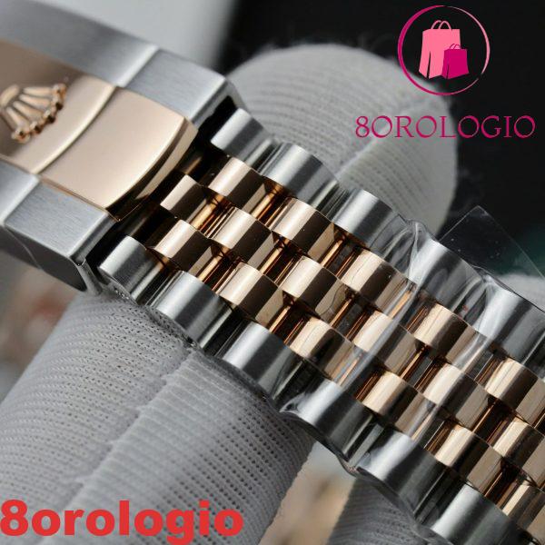 Replica migliore della fabbrica Clean Rolex Datejust 126331-0004 bicolore in oro rosa con quadrante marrone cioccolato e diamanti e bracciale Jubilee 41mm Orologio - immagine 10
