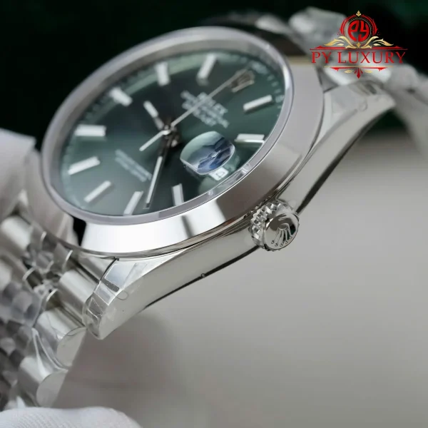 Rolex Datejust 126300 Quadrante Verde Menta Lunetta Liscia Bracciale Jubilee Migliore Replica VSF 41mm Orologio - immagine 11