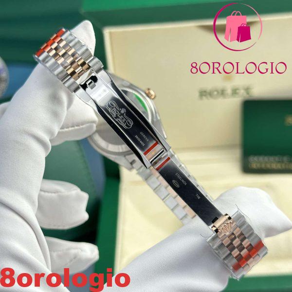 Replica Rolex Datejust 278381RBR-0018 Due Toni Oro Rosa Quadrante Ardesia Ghiera con Diamanti Bracciale Jubilee 31mm Orologio - immagine 10