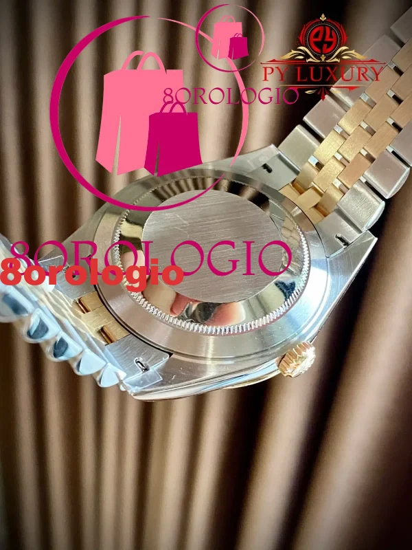 Replica 1:1 Rolex Datejust 126333 Quadrante Nero Bracciale Jubilee Placcato Oro Giallo 10K 41mm Orologio - immagine 10