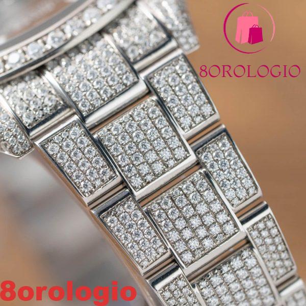 Rolex Datejust Quadrante Nero Luminoso Iced Out Moissanite Miglior Replica 41mm Orologio - immagine 11