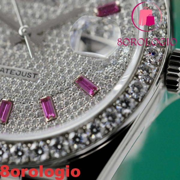 Rolex Datejust Personalizzato Moissanite su Quadrante e Lunetta Migliore Replica 41mm Orologio - immagine 13