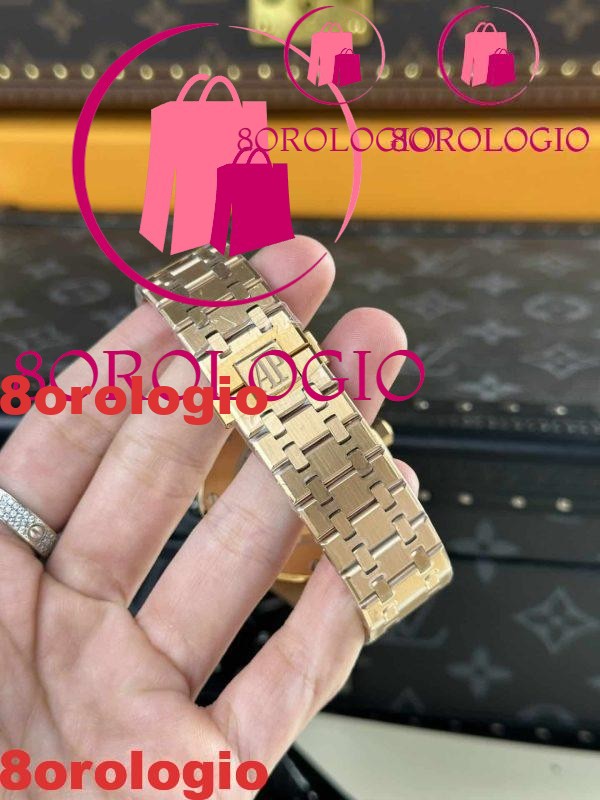 Audemars Piguet Royal Oak 15400OR Oro Rosa Quadrante Nero Replica 41mm Orologio - immagine 9