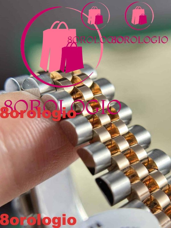 Rolex Datejust Lady Replica Due Tono 10K Oro Rosa Chocolate Quadrante Romano 31mm Orologio - immagine 11