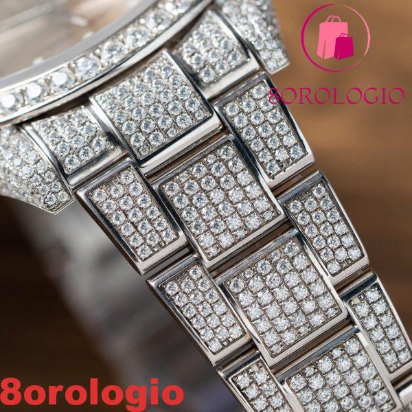 Replica migliore di Rolex Datejust quadrante argento bracciale Oyster tempestato di moissanite 41mm Orologio - immagine 11