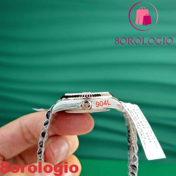 Rolex Datejust Due Tono 10K Oro Rosa Replica Quadrante Cioccolato con Diamanti Jubilee Super Clone 31mm Orologio - immagine 13