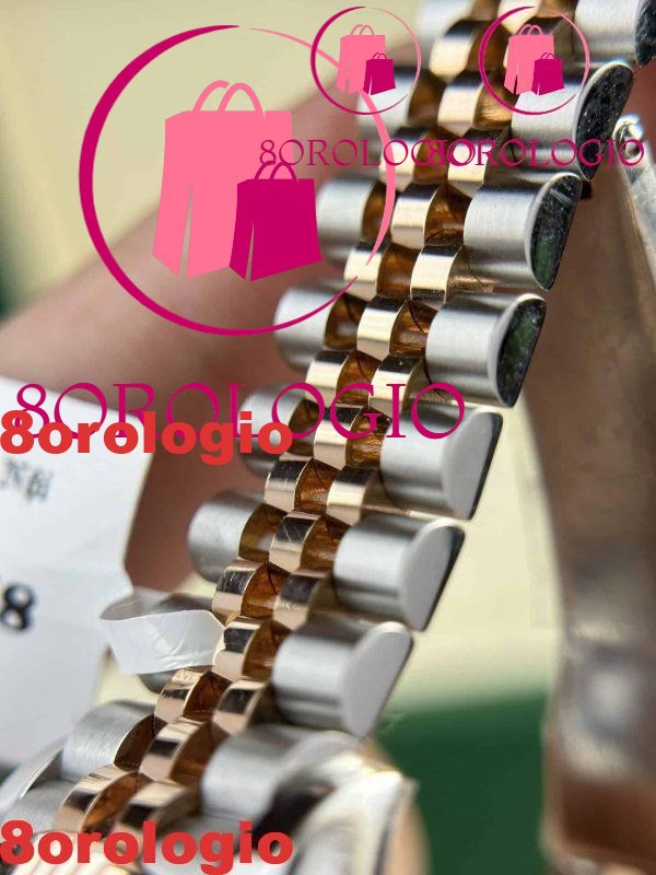 Rolex Datejust Two Tone 10K Rose Gold Replica Quadrante in Madreperla Bianca Jubilee 31mm Orologio - immagine 11