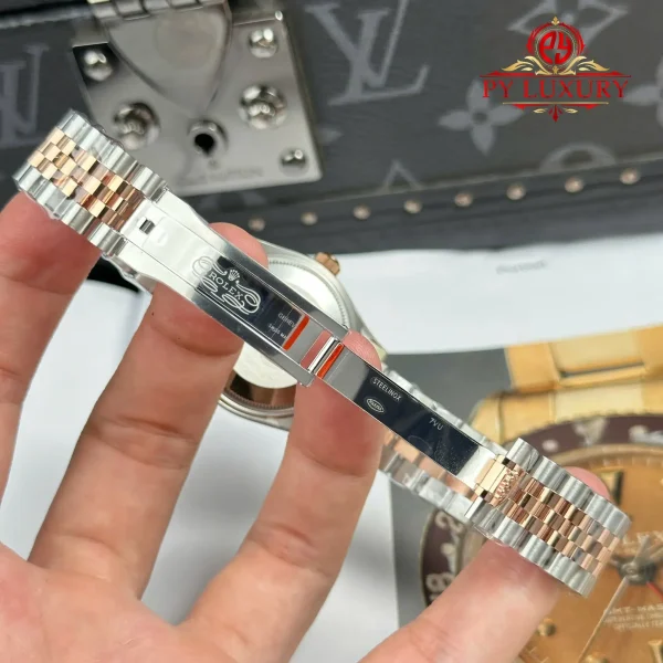 Replica migliore 1:1 Rolex Datejust 278271 Bicolore Oro Rosa Quadrante in Cioccolato con Diamanti Bracciale Jubilee 31mm THB Orologio - immagine 10
