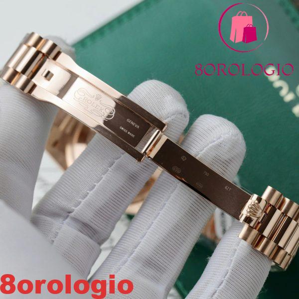Replica 1:1 Rolex Day-Date 128235-0037 Quadrante Marrone Fumé con Diamanti 36mm in Oro 18K Orologio - immagine 10