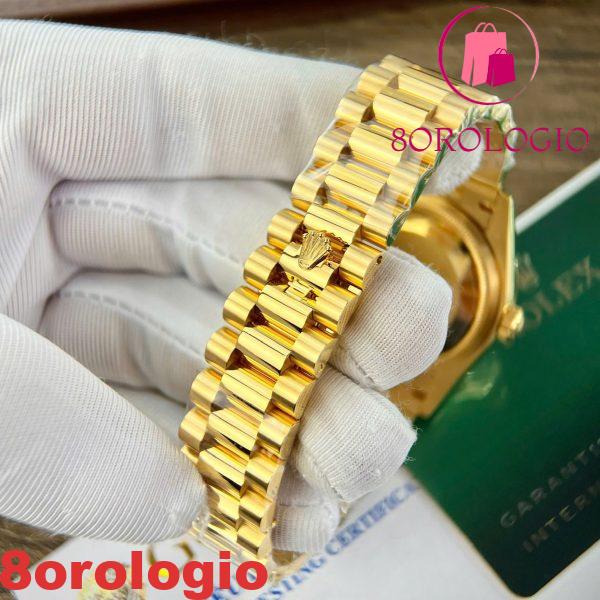 Rolex Day-Date 128238-0008 Quadrante Champagne con Diamanti 18K Oro Giallo Placcato 1:1 Replica GMF 36mm Orologio - immagine 9