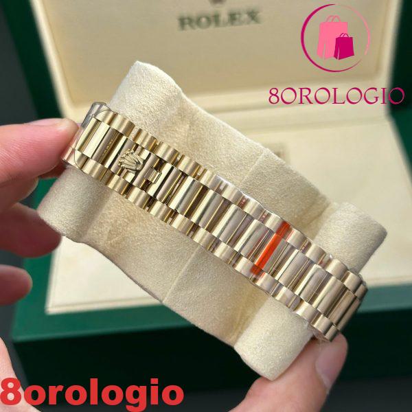 Replica Rolex Day-Date 128238-0069 Oro Giallo Quadrante Verde Ombré con Diamanti 158g Super Clone QF 36mm Orologio - immagine 9