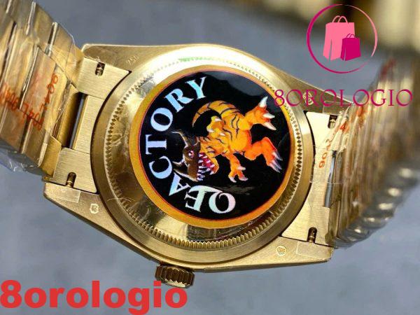 Rolex Day-Date 128238-0118 Oro Giallo Quadrante Verde Ombré Romano 158g Migliore Replica QF 36mm Orologio - immagine 10