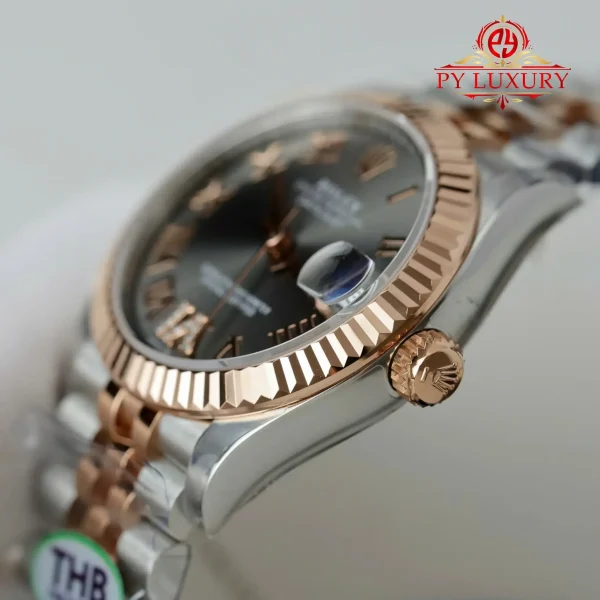Replica Rolex Datejust 278271 Bicolore Oro Rosa Quadrante Ardese con Diamanti Cinturino Jubilee 1:1 Migliore THB 31mm Orologio - immagine 11