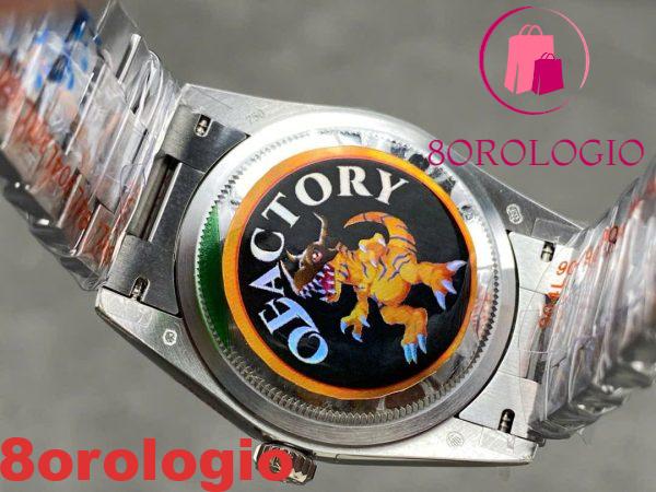 Replica Rolex Day-Date 128239-0069 Oro Bianco Quadrante Blu Brillante con Diamanti 158g Migliore QF 36mm Orologio - immagine 10