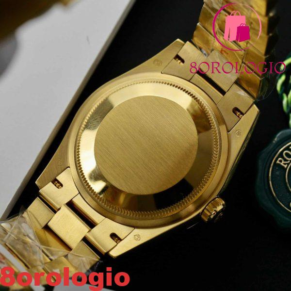 Rolex Day-Date 128348RBR-0037 Quadrante Turchese 18K Oro Giallo Replica Ghiera Moissanite 36mm Orologio - immagine 11