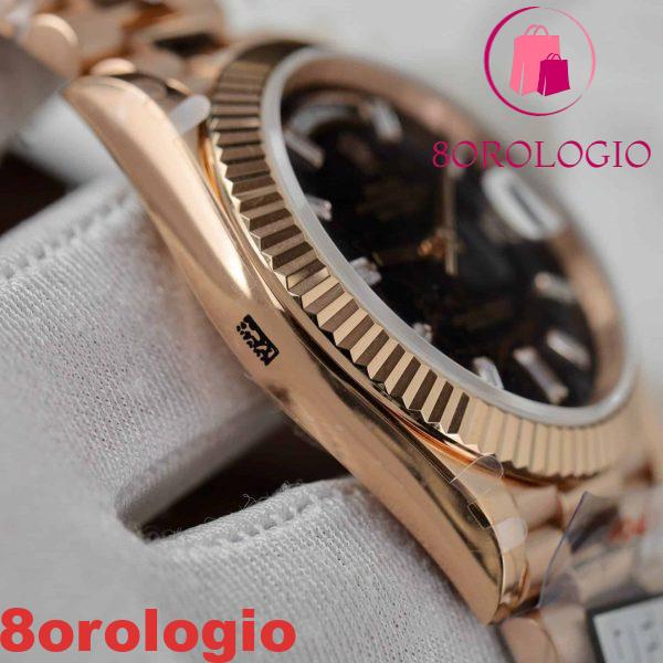 Replica Rolex Day-Date 228235 Oro Rosa Einsenkiesel Quadrante Baguette 186g Migliore Replica Q Factory 40mm Orologio - immagine 13